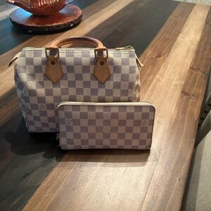 Louis Vuitton Azur Speedy 25 with Wallet